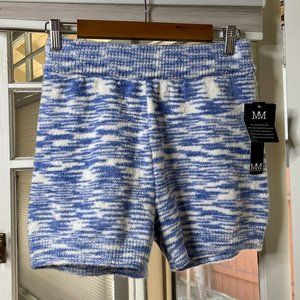 NWT MM by Michelle Blue and White Knit Shorts Size Small